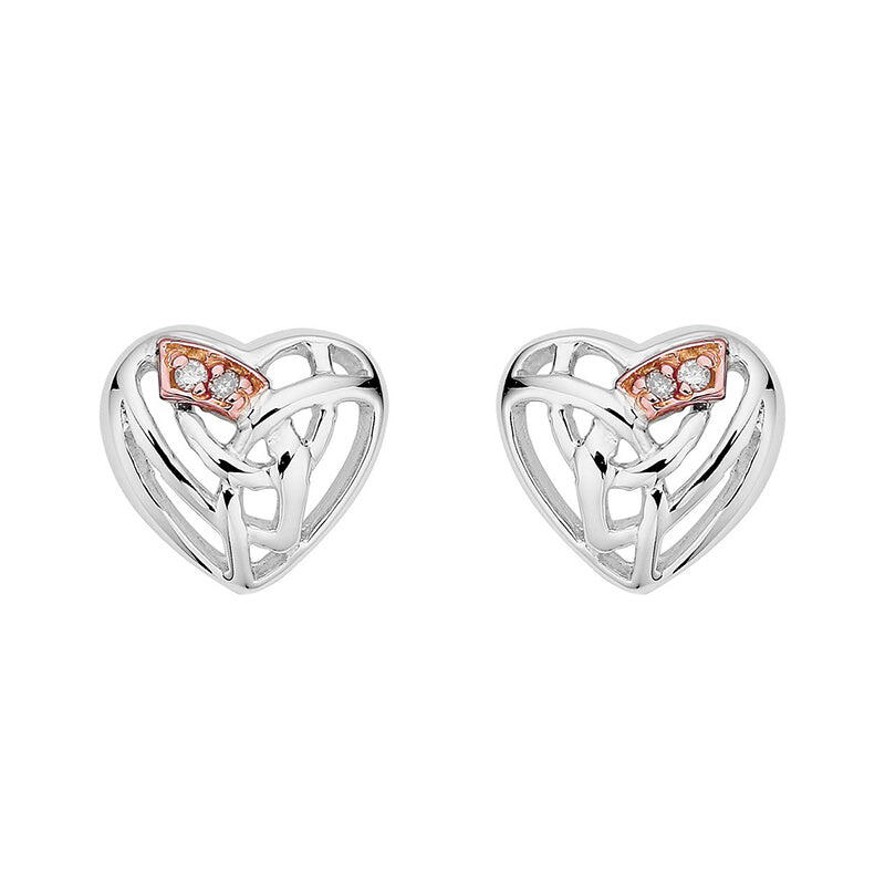 Clogau Eternal Love Sterling Silver Diamond Stud Earrings