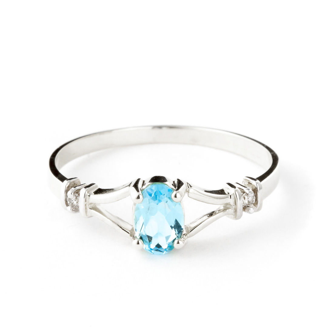 Blue Topaz & Diamond Aspire Ring in Sterling Silver