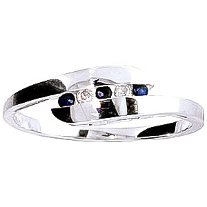 Diamond & Sapphire Precision Set Channel Set Ring in Sterling Silver