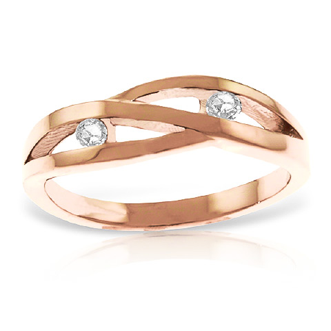 Diamond Channel Set Ring 0.1 ctw in 18ct Rose Gold