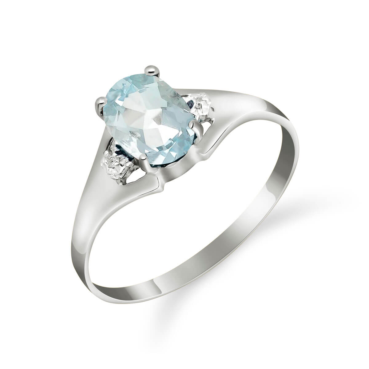 Aquamarine & Diamond Desire Ring in Sterling Silver