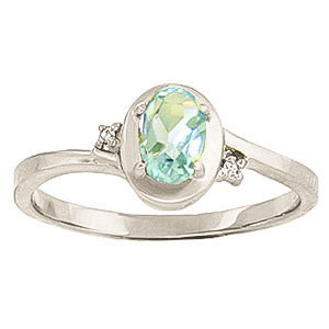 Aquamarine & Diamond Meridian Ring in Sterling Silver