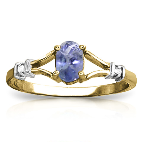 Oval Cut Tanzanite Ring 0.41 ctw in 18ct Gold