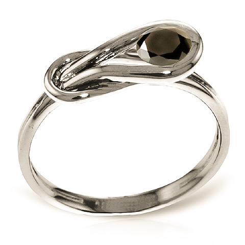 Round Cut Black Diamond Ring 0.5 ct in 18ct White Gold