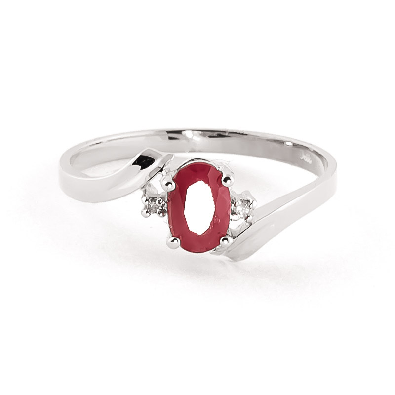 Ruby & Diamond Embrace Ring in Sterling Silver