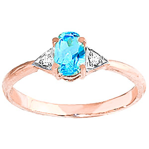 Blue Topaz & Diamond Allure Ring in 18ct Rose Gold