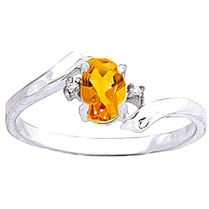 Citrine & Diamond Embrace Ring in Sterling Silver