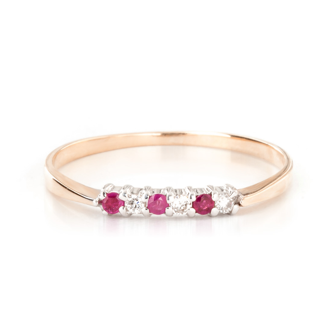 Diamond & Ruby Eternity Ring in 18ct Rose Gold