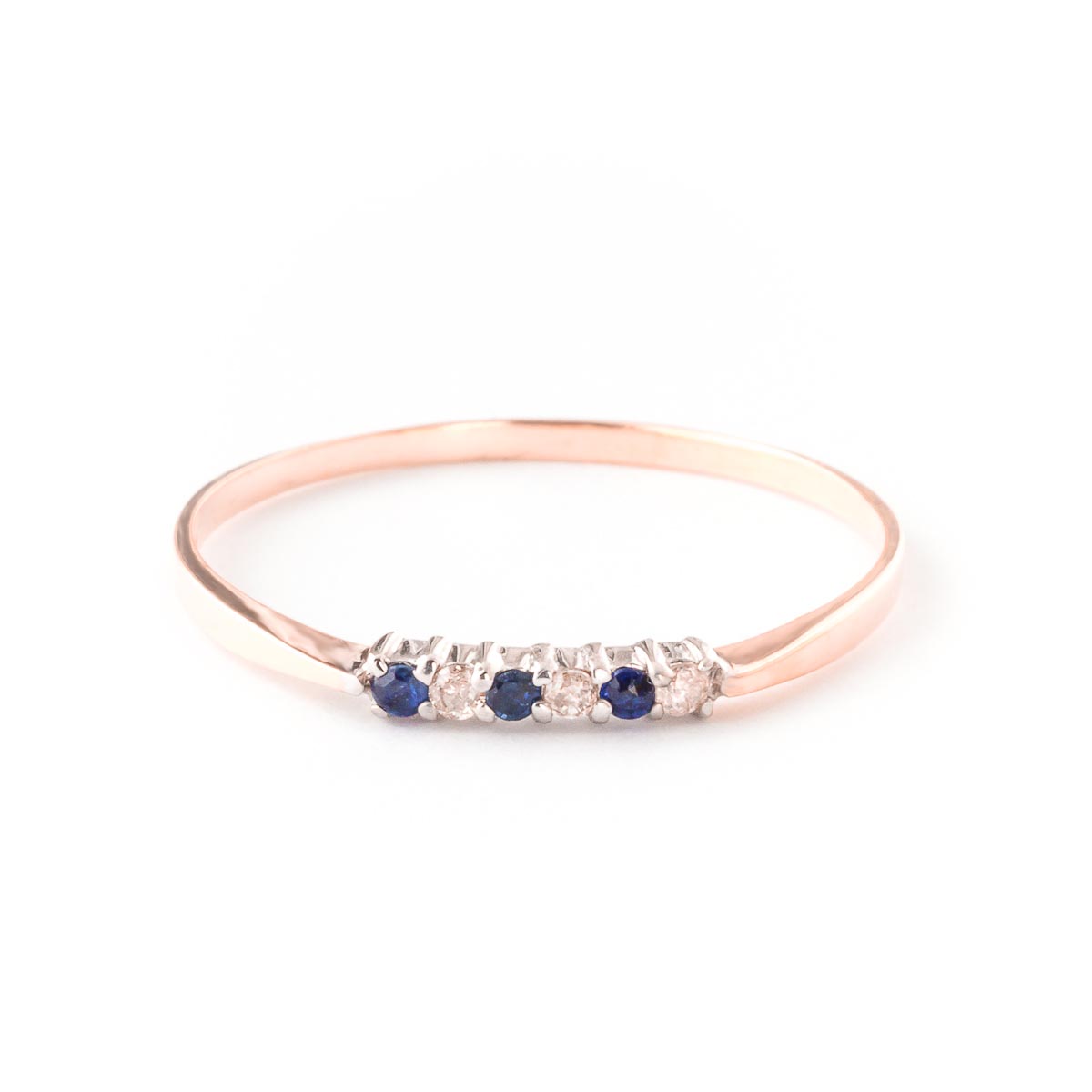Diamond & Sapphire Eternity Ring in 18ct Rose Gold
