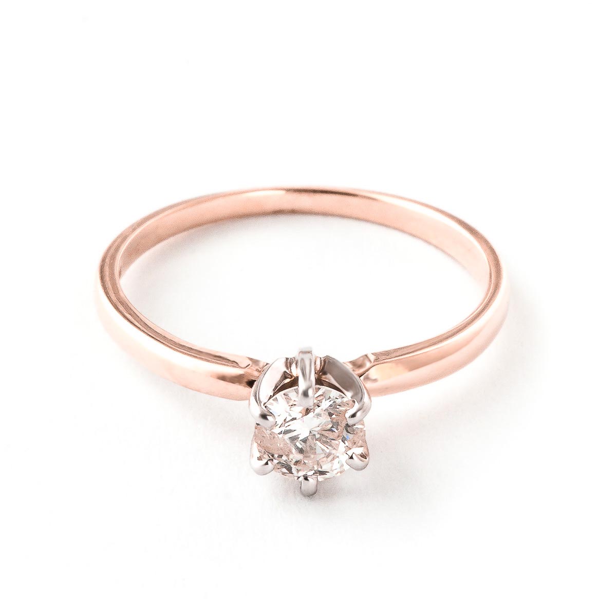 Diamond Solitaire Ring 0.4 ct in 18ct Rose Gold