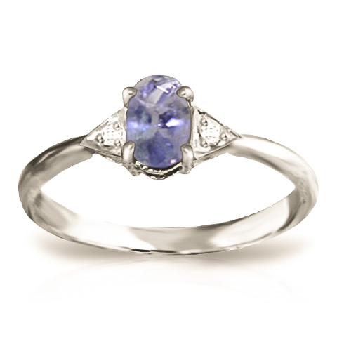 Oval Cut Tanzanite Ring 0.41 ctw in Sterling Silver