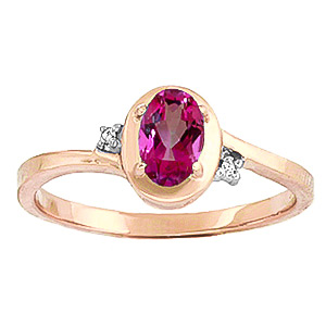 Pink Topaz & Diamond Meridian Ring in 18ct Rose Gold