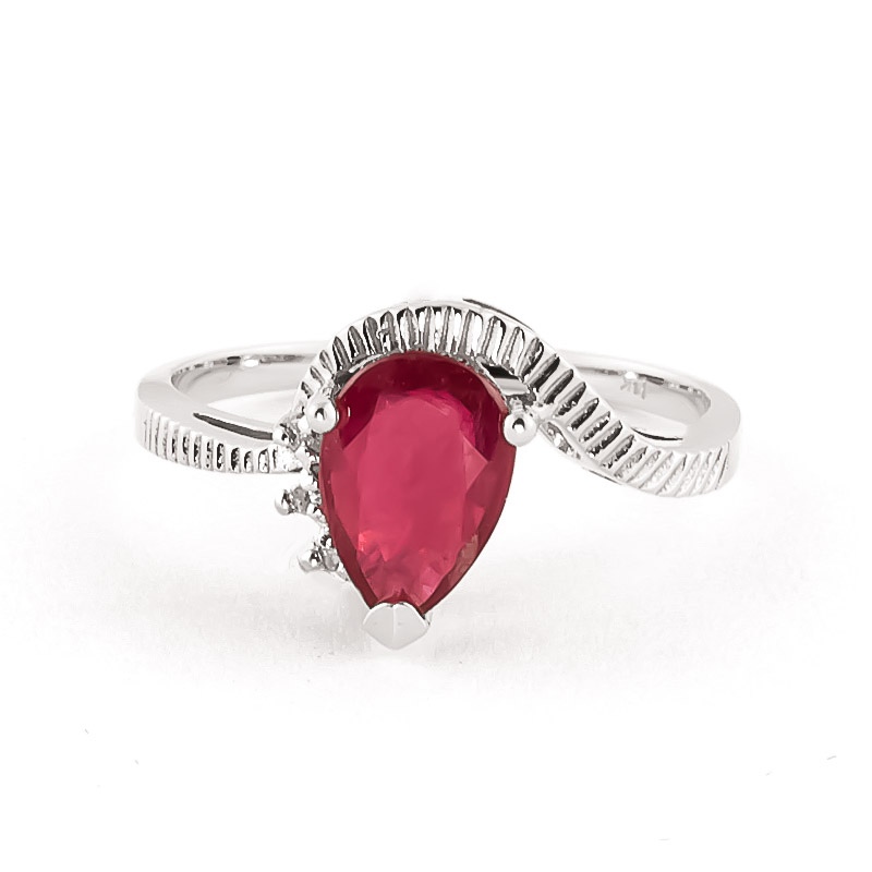 Ruby & Diamond Belle Ring in 18ct White Gold