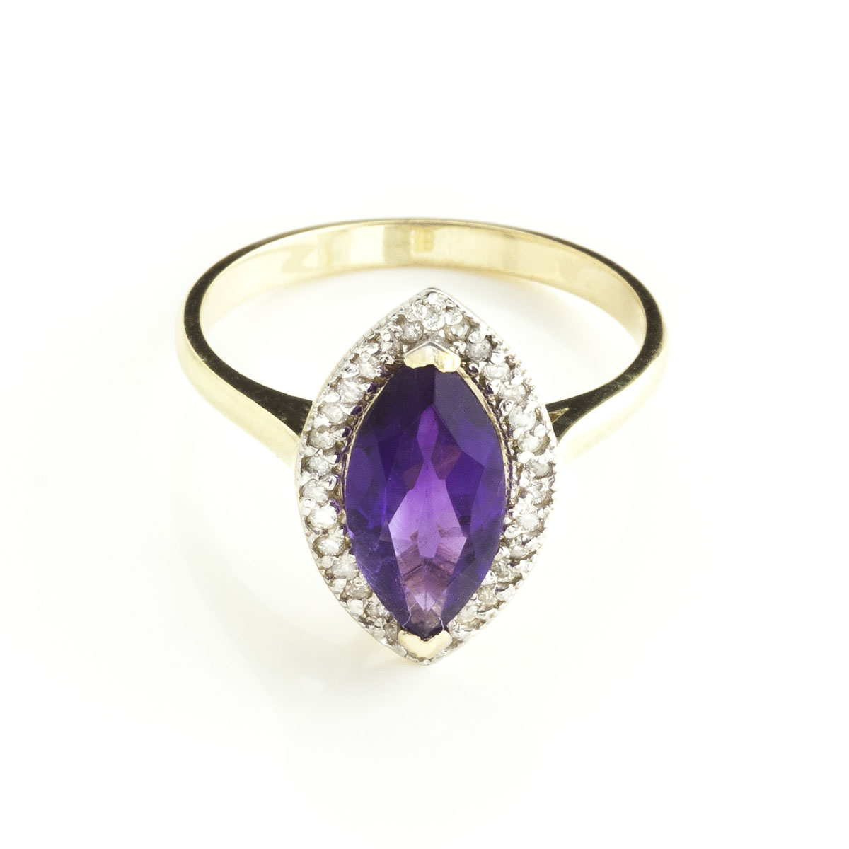 Amethyst Halo Ring 1.8 ctw in 18ct Gold