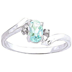 Aquamarine & Diamond Embrace Ring in Sterling Silver
