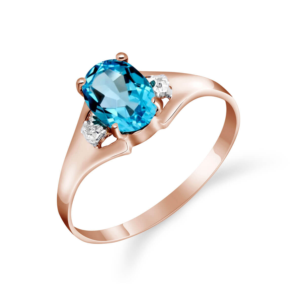 Blue Topaz & Diamond Desire Ring in 18ct Rose Gold