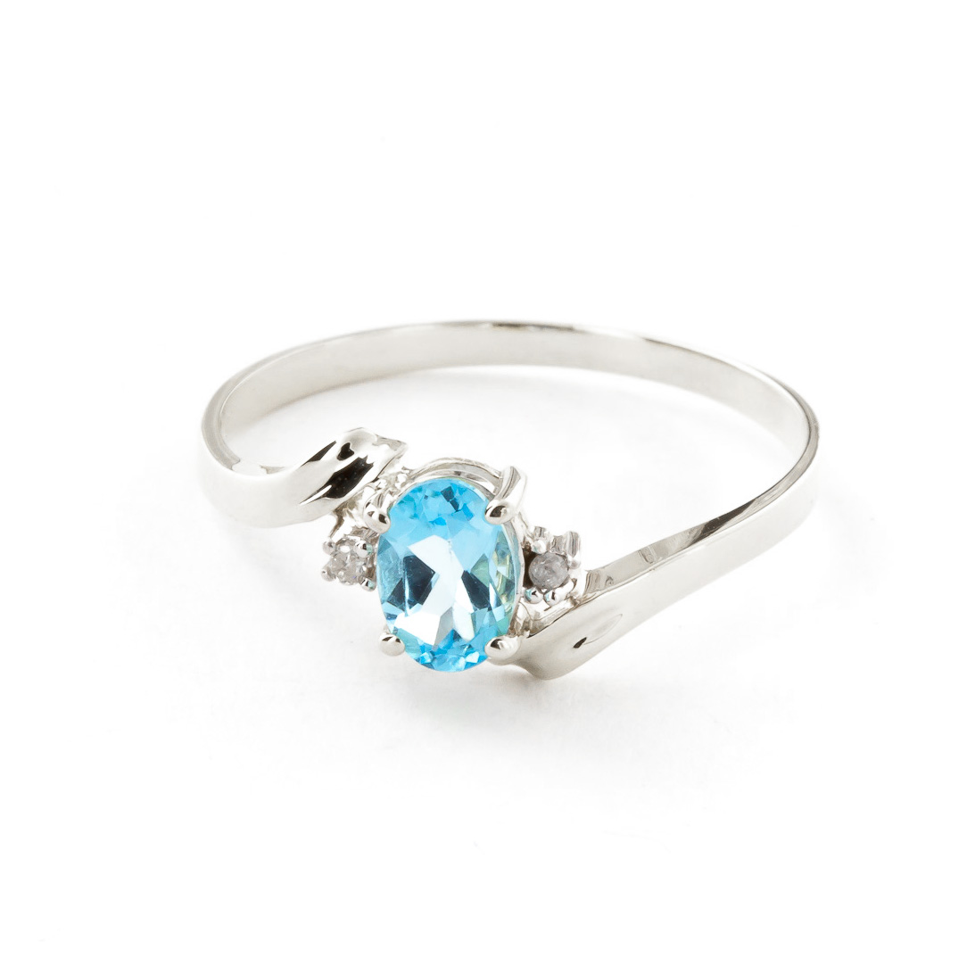 Blue Topaz & Diamond Embrace Ring in Sterling Silver