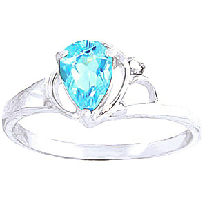 Blue Topaz & Diamond Glow Ring in 18ct White Gold