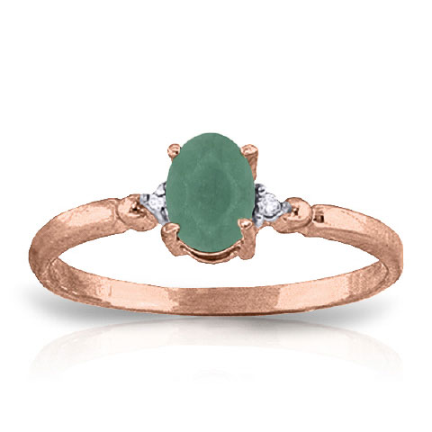 Emerald & Diamond Ring in 18ct Rose Gold