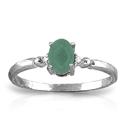Emerald & Diamond Ring in 18ct White Gold