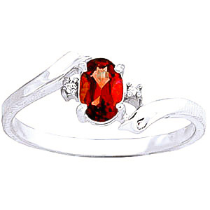 Garnet & Diamond Embrace Ring in Sterling Silver