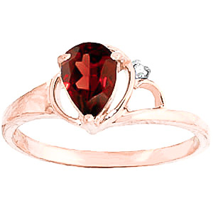 Garnet & Diamond Glow Ring in 18ct Rose Gold