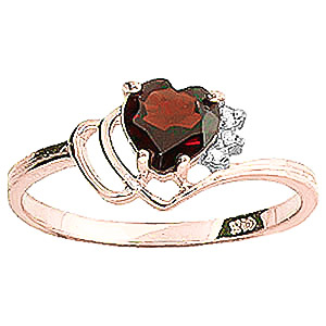 Garnet & Diamond Passion Ring in 18ct Rose Gold