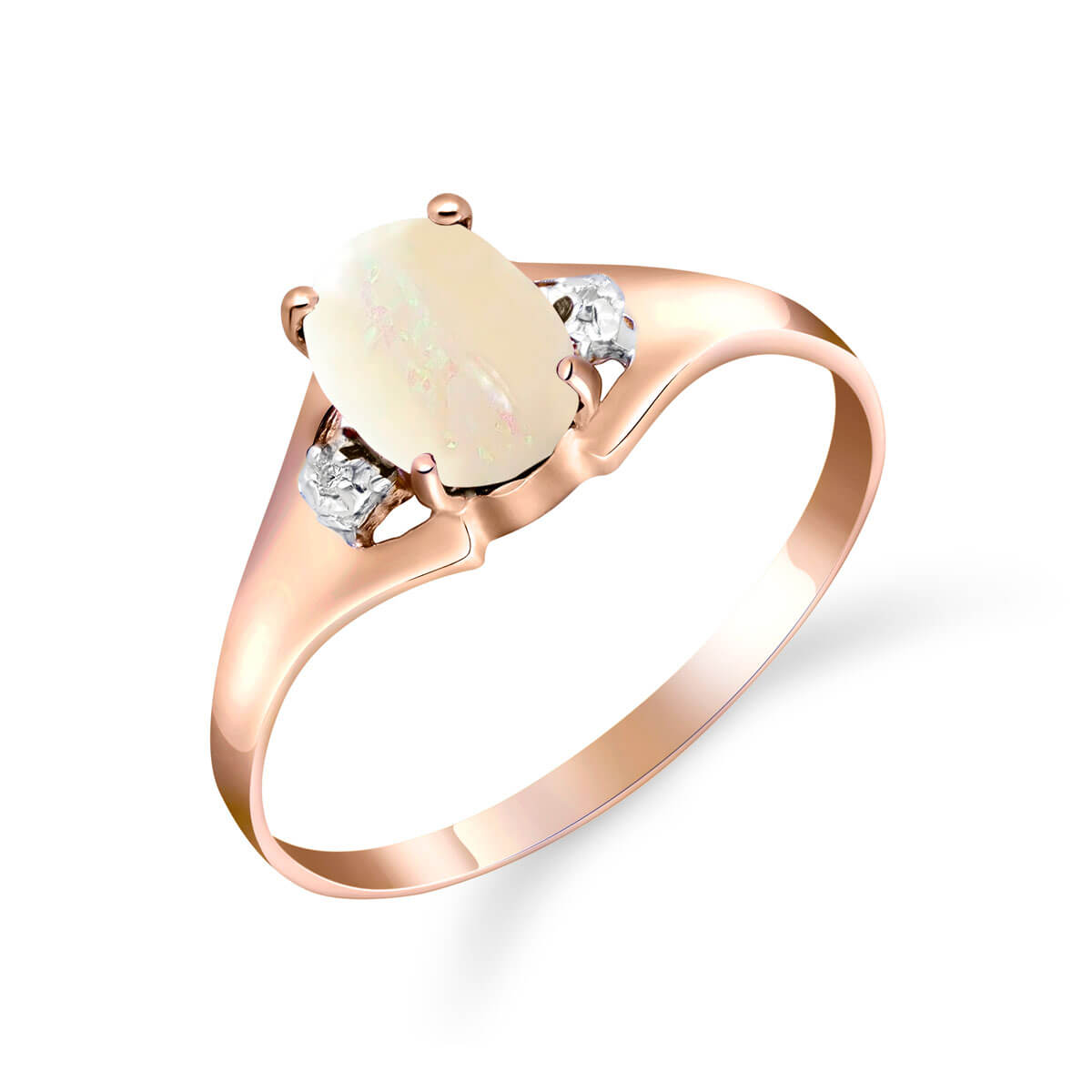 Opal & Diamond Desire Ring in 9ct Rose Gold