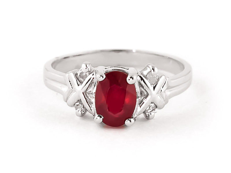 Oval Cut Ruby Ring 1.47 ctw in Sterling Silver