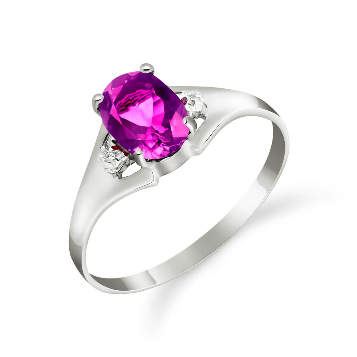 Pink Topaz & Diamond Desire Ring in 18ct White Gold