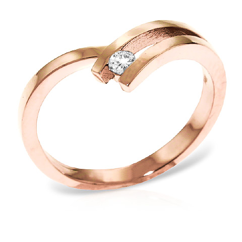 Round Cut Diamond Ring 0.1 ct in 18ct Rose Gold