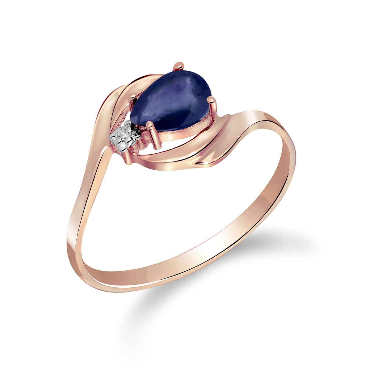Sapphire & Diamond Flare Ring in 18ct Rose Gold