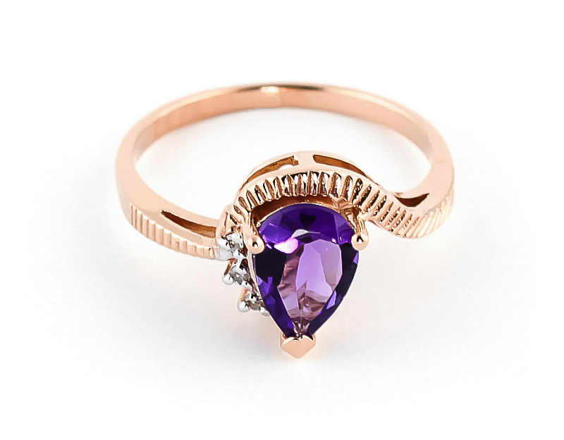 Amethyst & Diamond Belle Ring in 18ct Rose Gold