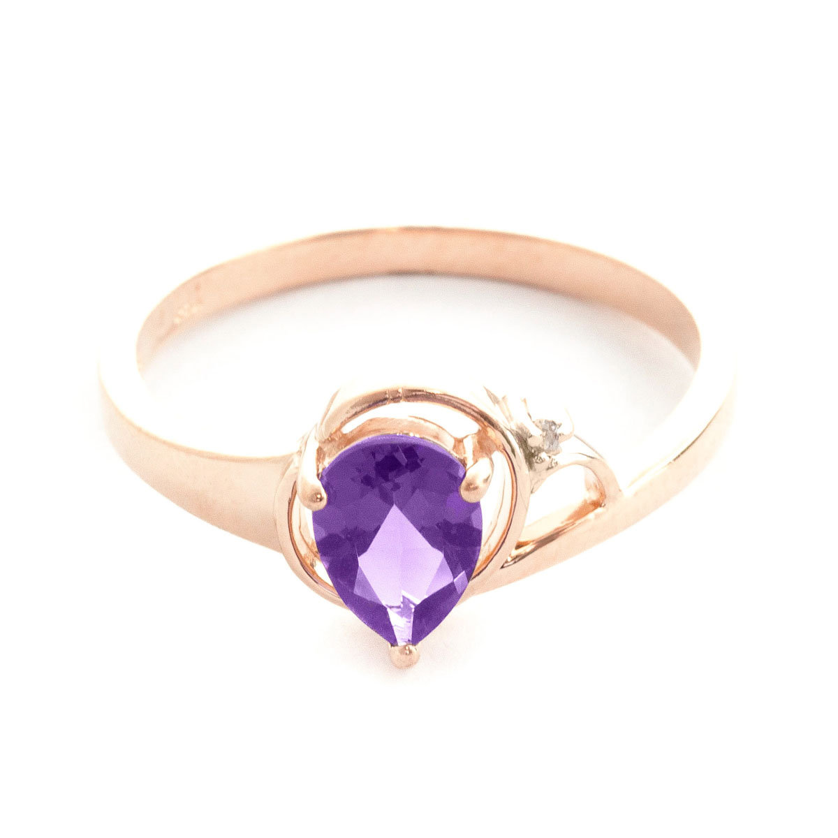 Amethyst & Diamond Glow Ring in 9ct Rose Gold