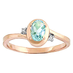 Aquamarine & Diamond Meridian Ring in 18ct Rose Gold