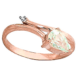 Aquamarine & Diamond Top & Tail Ring in 18ct Rose Gold