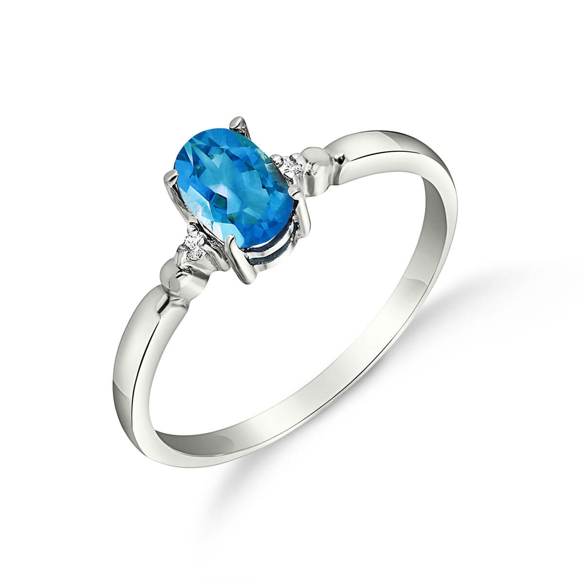 Blue Topaz & Diamond Allure Ring in Sterling Silver