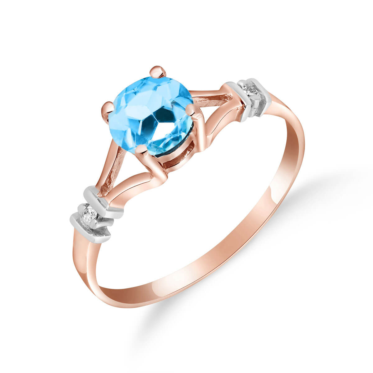 Blue Topaz & Diamond Aspire Ring in 18ct Rose Gold