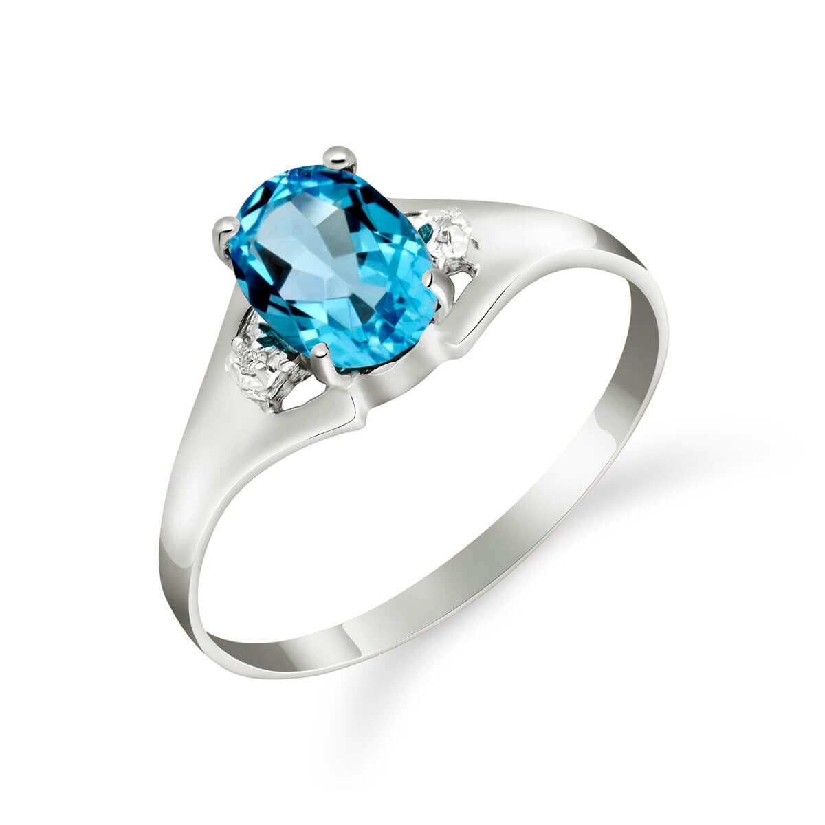Blue Topaz & Diamond Desire Ring in Sterling Silver