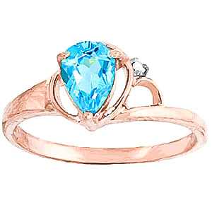 Blue Topaz & Diamond Glow Ring in 18ct Rose Gold