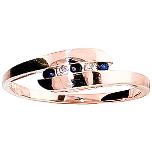 Diamond & Sapphire Precision Set Channel Set Ring in 18ct Rose Gold
