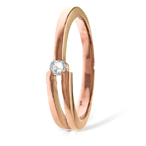 Diamond Channel Set Ring 0.1 ct in 18ct Rose Gold