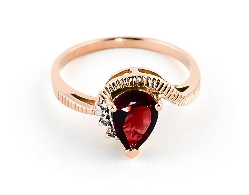 Garnet & Diamond Belle Ring in 18ct Rose Gold