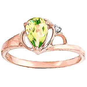 Peridot & Diamond Glow Ring in 18ct Rose Gold