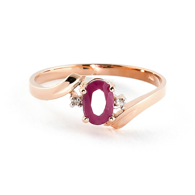 Ruby & Diamond Embrace Ring in 9ct Rose Gold