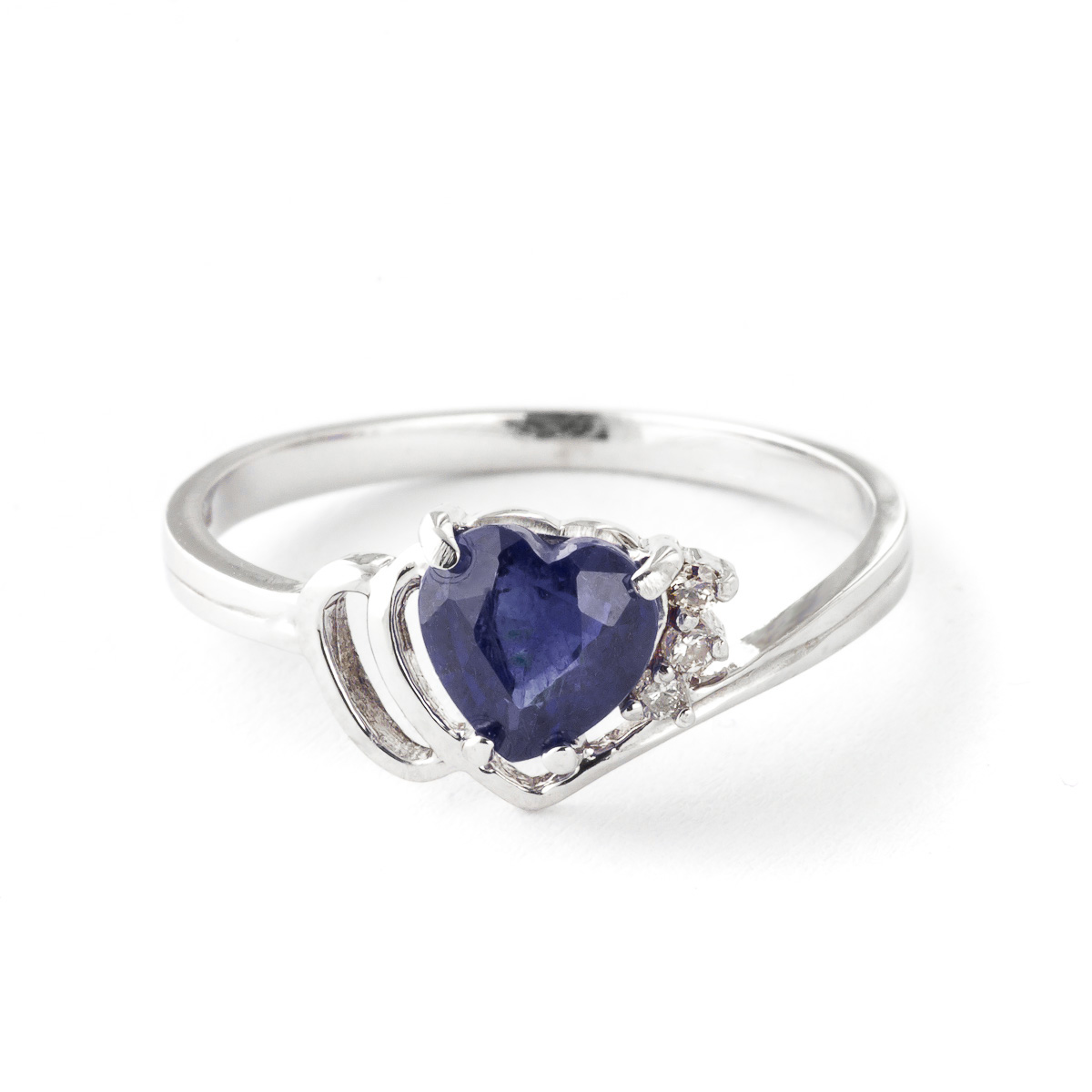 Sapphire & Diamond Devotion Ring in 18ct White Gold