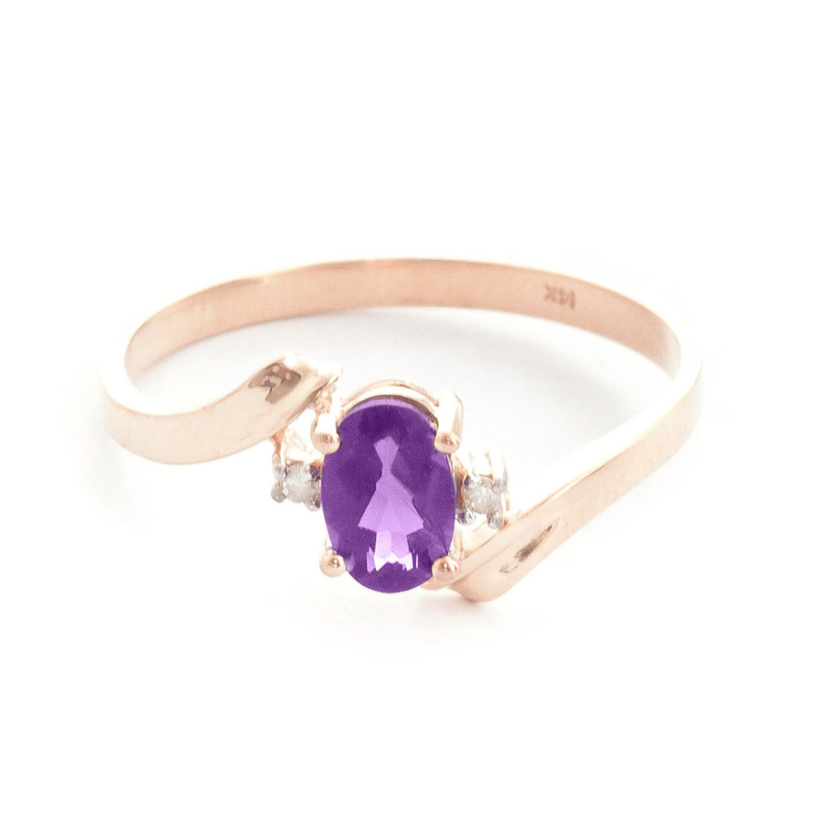 Amethyst & Diamond Embrace Ring in 18ct Rose Gold