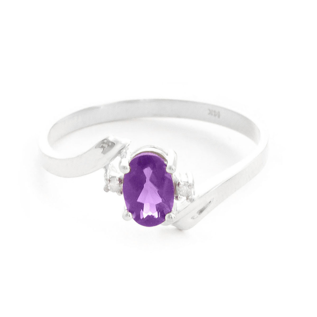 Amethyst & Diamond Embrace Ring in Sterling Silver