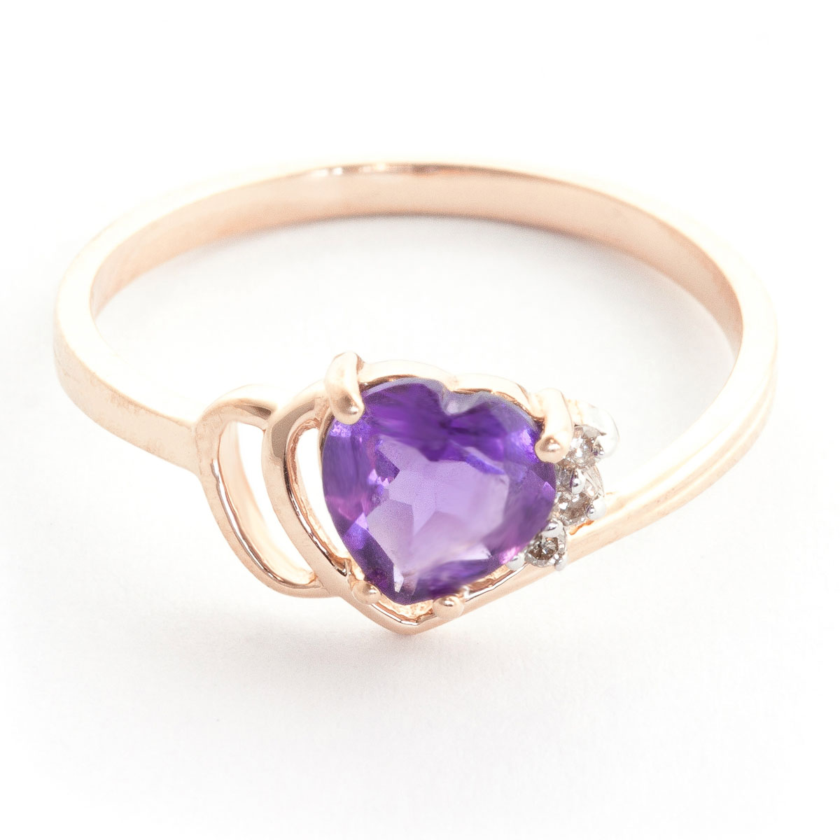 Amethyst & Diamond Passion Ring in 9ct Rose Gold
