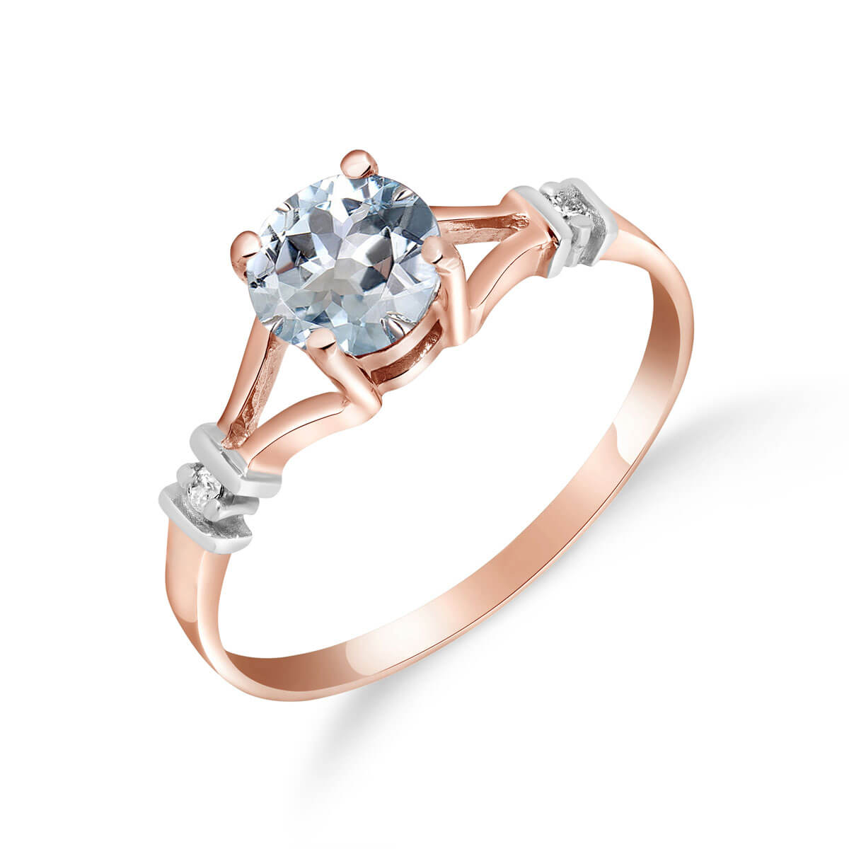 Aquamarine & Diamond Aspire Ring in 9ct Rose Gold
